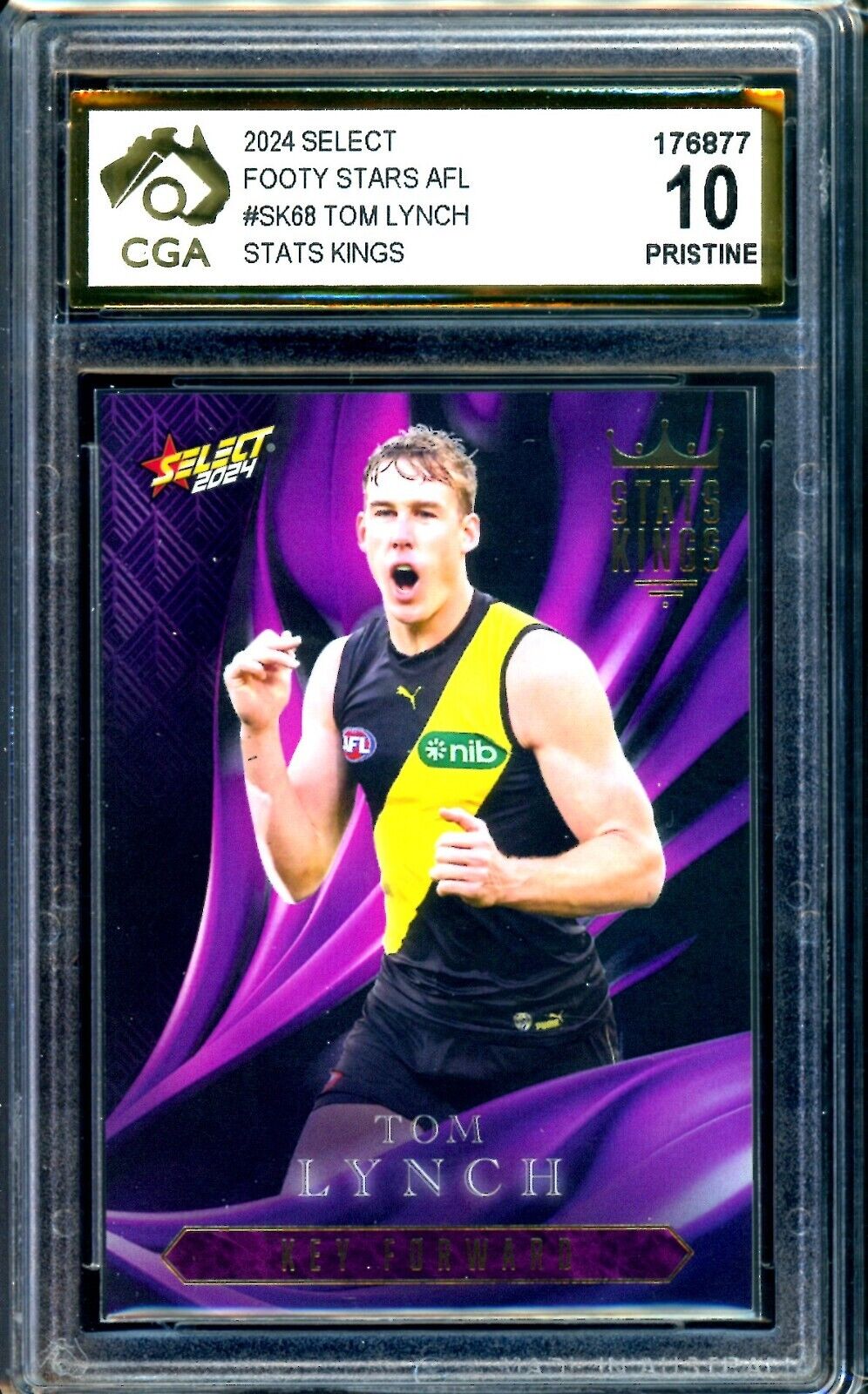 2024 Select AFL STATS KINGS Tom Lynch Graded CGA 10 Richmond Tigers