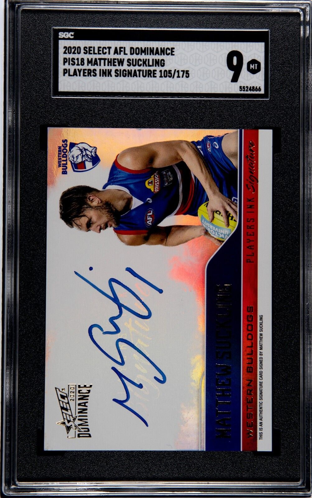 2020 Select AFL Dominance Players Ink Matthew Suckling Graded SGC 9 PO