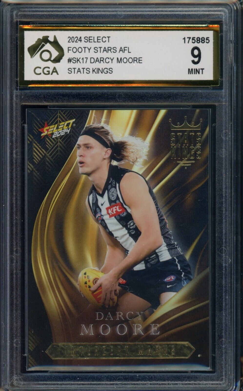 2024 Select AFL Footy Stard STATS KINGS Darcy Moore Graded CGA 9 Colli